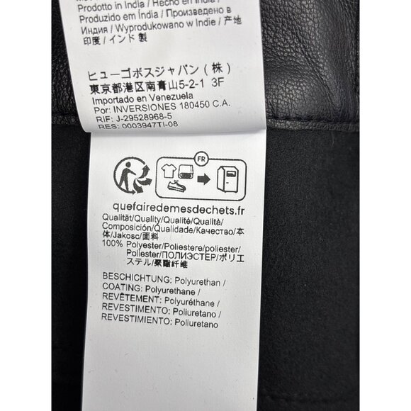 BOSS Hugo Boss Orange Taskin Slim Fit Faux Leather Ankle Pant Black Size 6 NEW - Picture 9 of 9